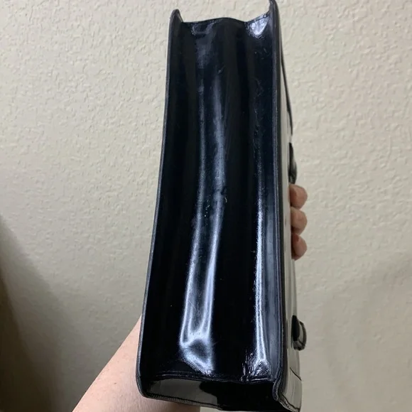 🎉HP🎉 Vintage Ralph Lauren Patent Black Handbag - Picture 4 of 13